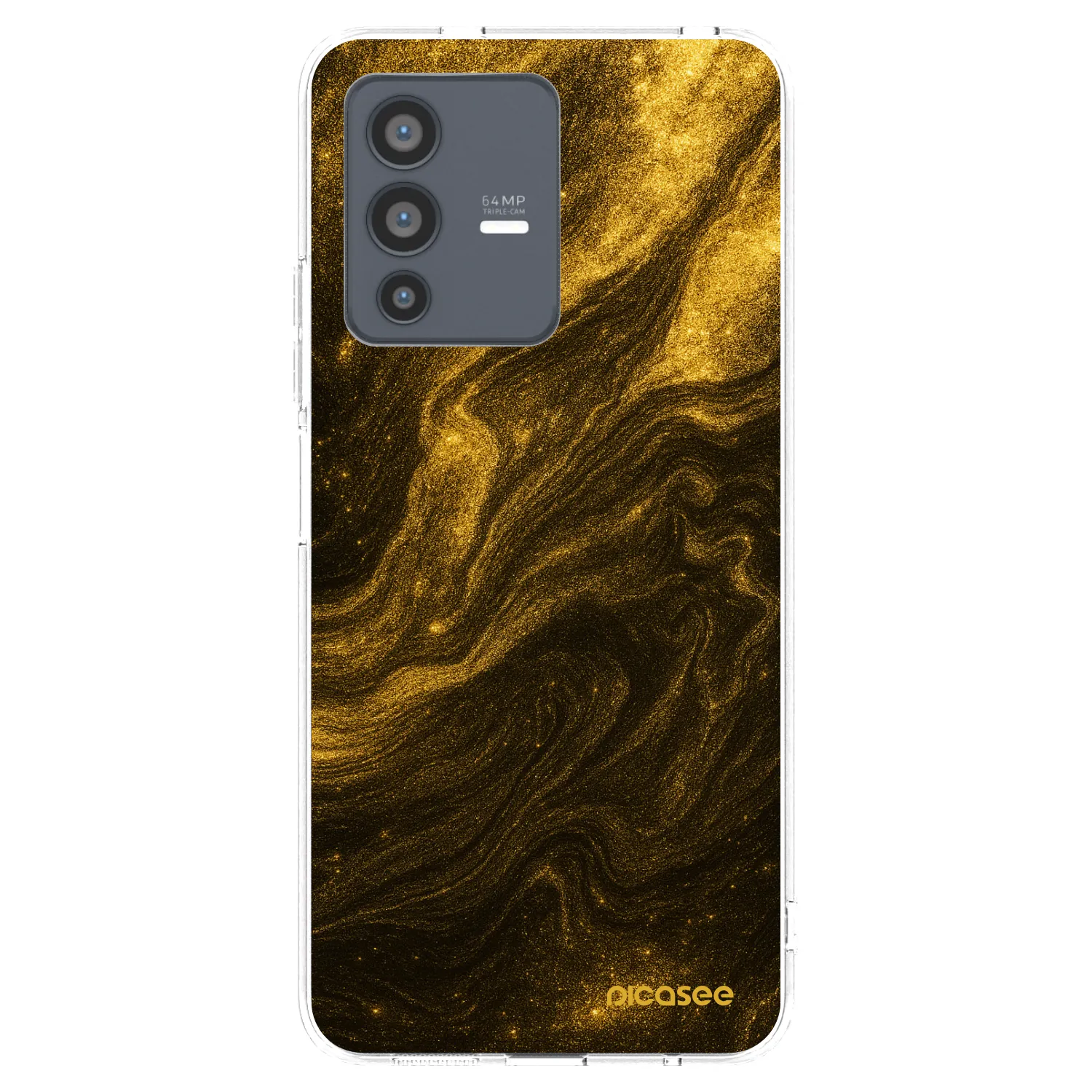 Picasee Vivo V23 5G Hülle - Transparentes Silikon - Black