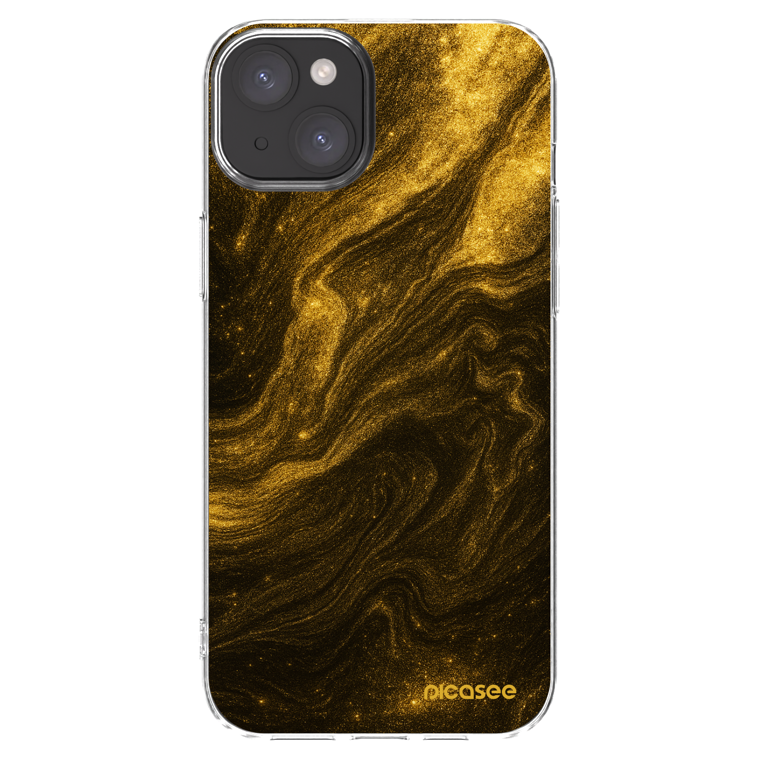 Picasee Apple iPhone 15 Plus Hülle - Transparentes Silikon - Black