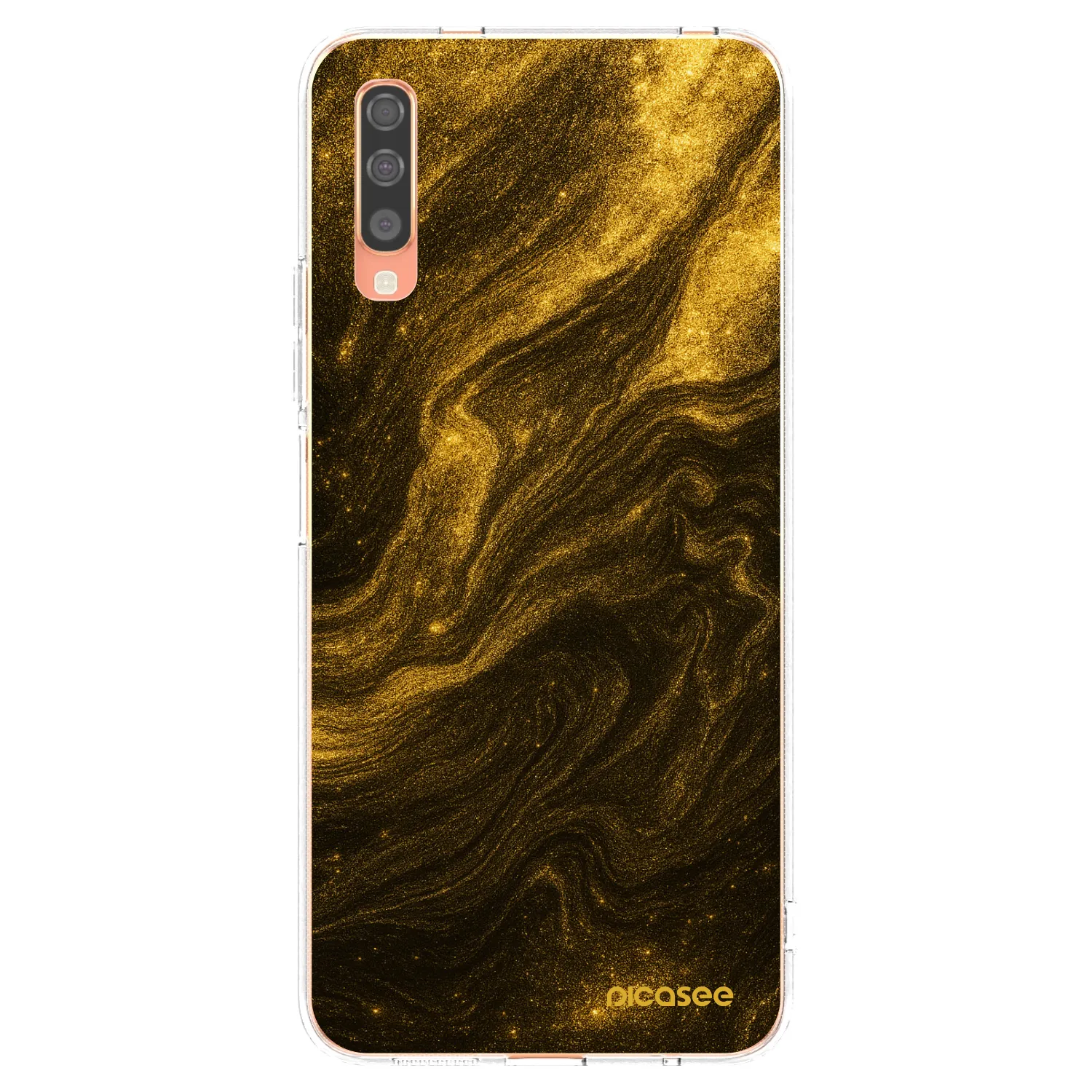 Picasee Samsung Galaxy A70 A705F Hülle - Transparentes Silikon - Black