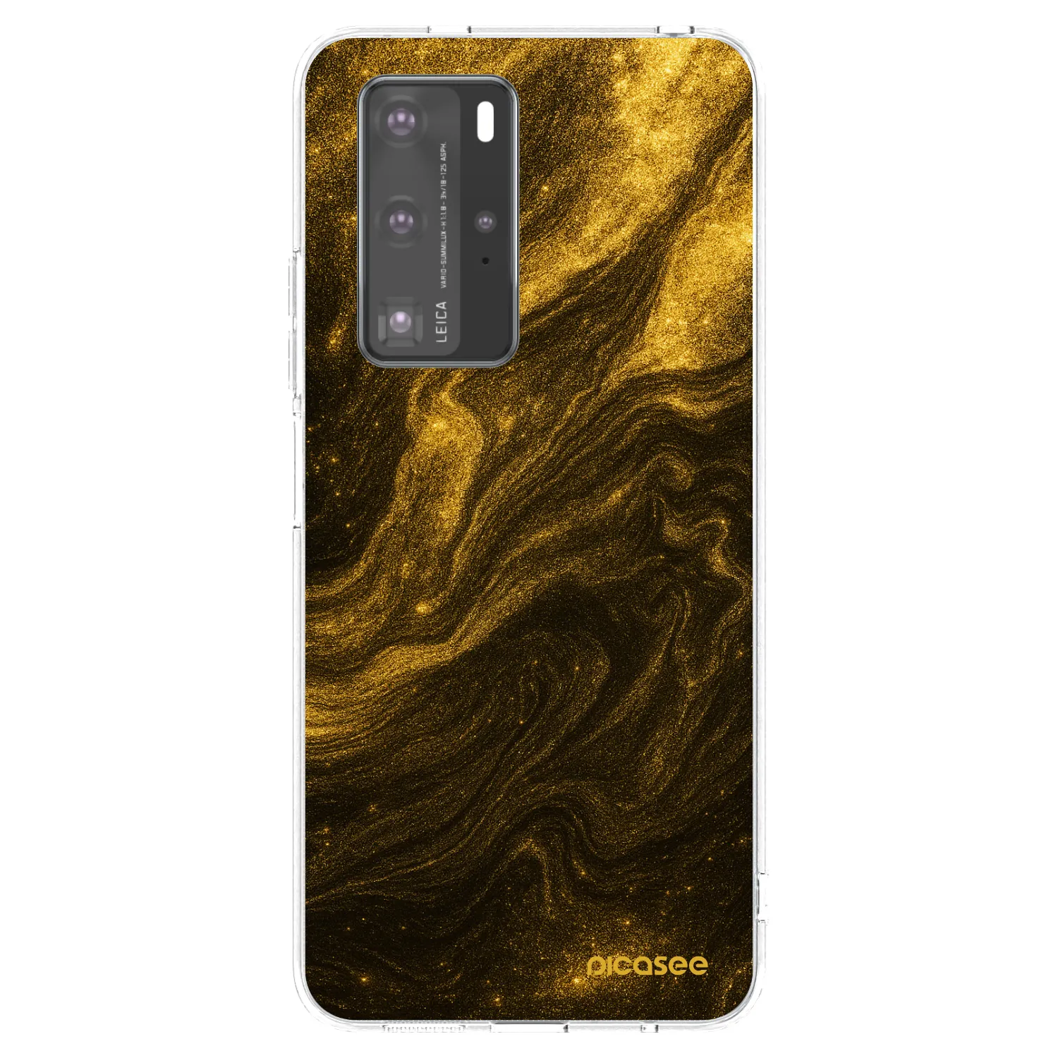 Picasee Huawei P40 Pro Hülle - Transparentes Silikon - Black