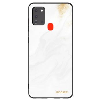 Picasee Samsung Galaxy A21s Hülle - Schwarzes Silikon - White