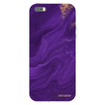 Picasee Apple iPhone 5/5S/SE Hülle - Transparentes Silikon - Purple