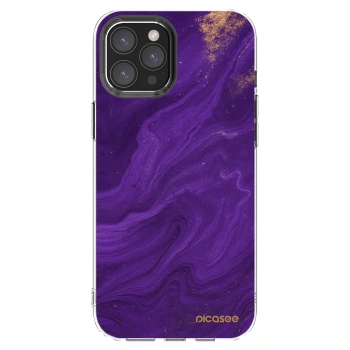 Picasee Apple iPhone 12 Pro Max Hülle - Transparentes Silikon - Purple