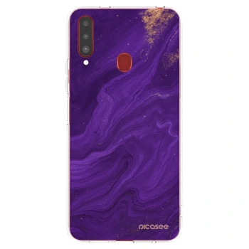 Picasee Samsung Galaxy A20s Hülle - Transparentes Silikon - Purple