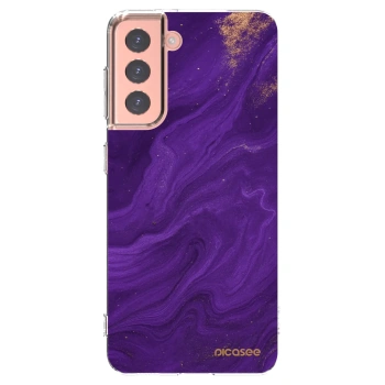 Picasee Samsung Galaxy S21 5G G991B Hülle - Transparentes Silikon - Purple