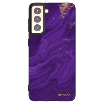 Picasee Samsung Galaxy S21 5G G991B Hülle - Schwarzes Silikon - Purple