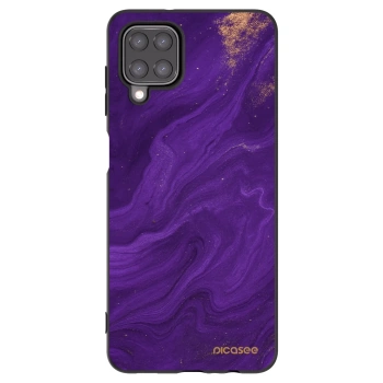 Picasee Samsung Galaxy A12 A125F Hülle - Schwarzes Silikon - Purple
