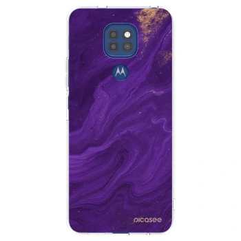Picasee Motorola Moto G9 Play Hülle - Transparentes Silikon - Purple
