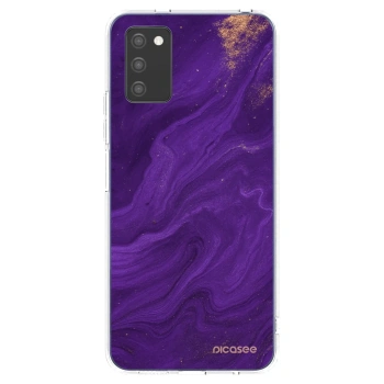 Picasee Samsung Galaxy A02s A025G Hülle - Transparentes Silikon - Purple