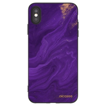 Picasee Apple iPhone XS Max Hülle - Schwarzes Silikon - Purple