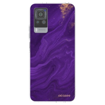 Picasee Vivo X60 Pro 5G Hülle - Transparentes Silikon - Purple