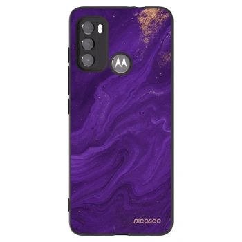 Picasee Motorola Moto G60 Hülle - Schwarzes Silikon - Purple