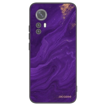 Picasee Xiaomi 12 Hülle - Schwarzes Silikon - Purple