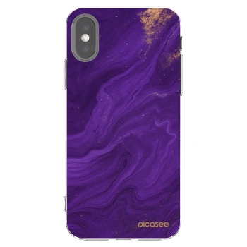 Picasee Apple iPhone X/XS Hülle - Transparentes Silikon - Purple