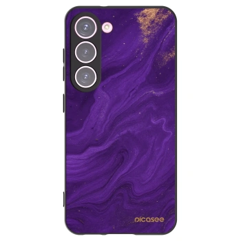 Picasee Samsung Galaxy S23 5G Hülle - Schwarzes Silikon - Purple
