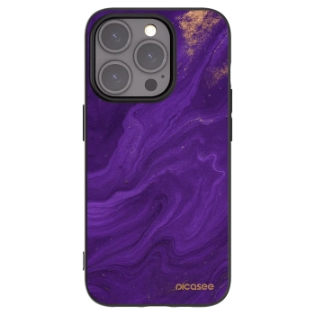 Picasee Apple iPhone 15 Pro Hülle - Schwarzes Silikon - Purple