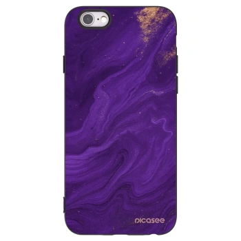 Picasee Apple iPhone 6/6S Hülle - Schwarzes Silikon - Purple