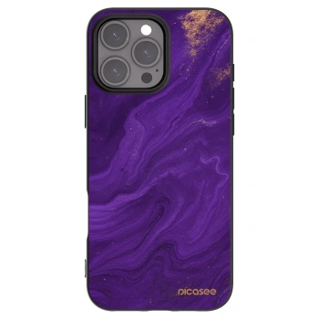 Picasee Apple iPhone 16 Pro Max Hülle - Schwarzes Silikon - Purple