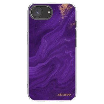Picasee Apple iPhone 16e Hülle - Transparentes Silikon - Purple