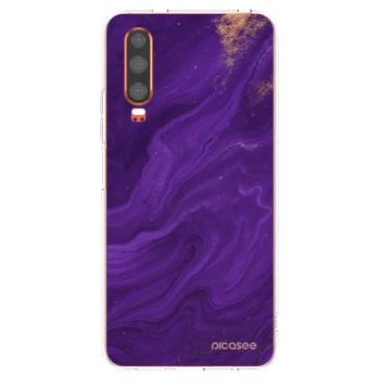 Picasee Huawei P30 Hülle - Transparentes Silikon - Purple