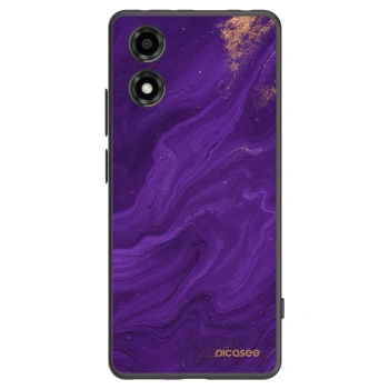 Picasee Motorola Moto E14 Hülle - Schwarzes Silikon - Purple