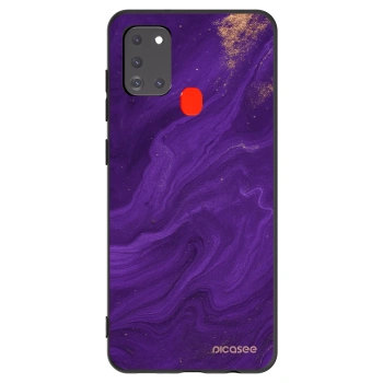 Picasee Samsung Galaxy A21s Hülle - Schwarzes Silikon - Purple