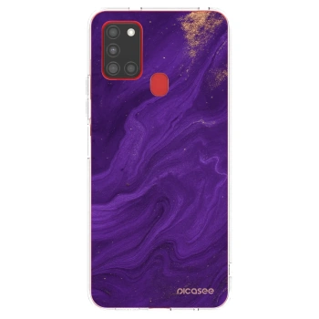 Picasee Samsung Galaxy A21s Hülle - Transparentes Silikon - Purple