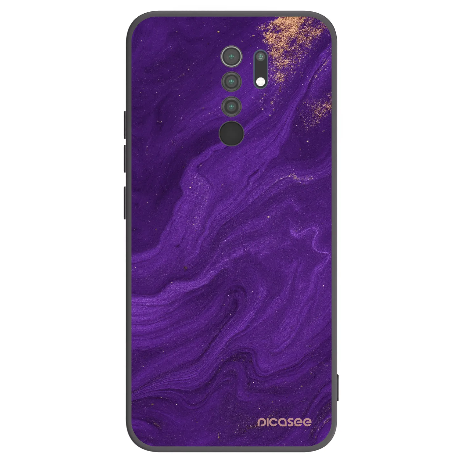 Picasee Xiaomi Redmi 9 Hülle - Schwarzes Silikon - Purple