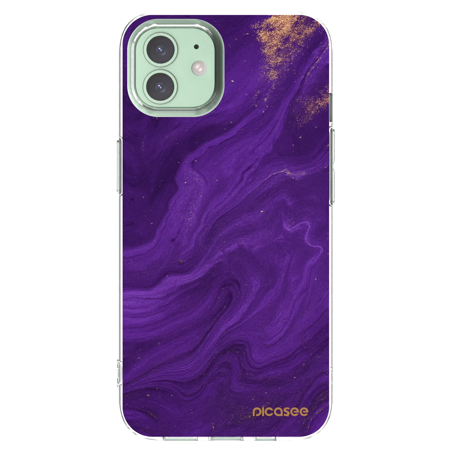 Picasee Apple iPhone 12 Hülle - Transparentes Silikon - Purple