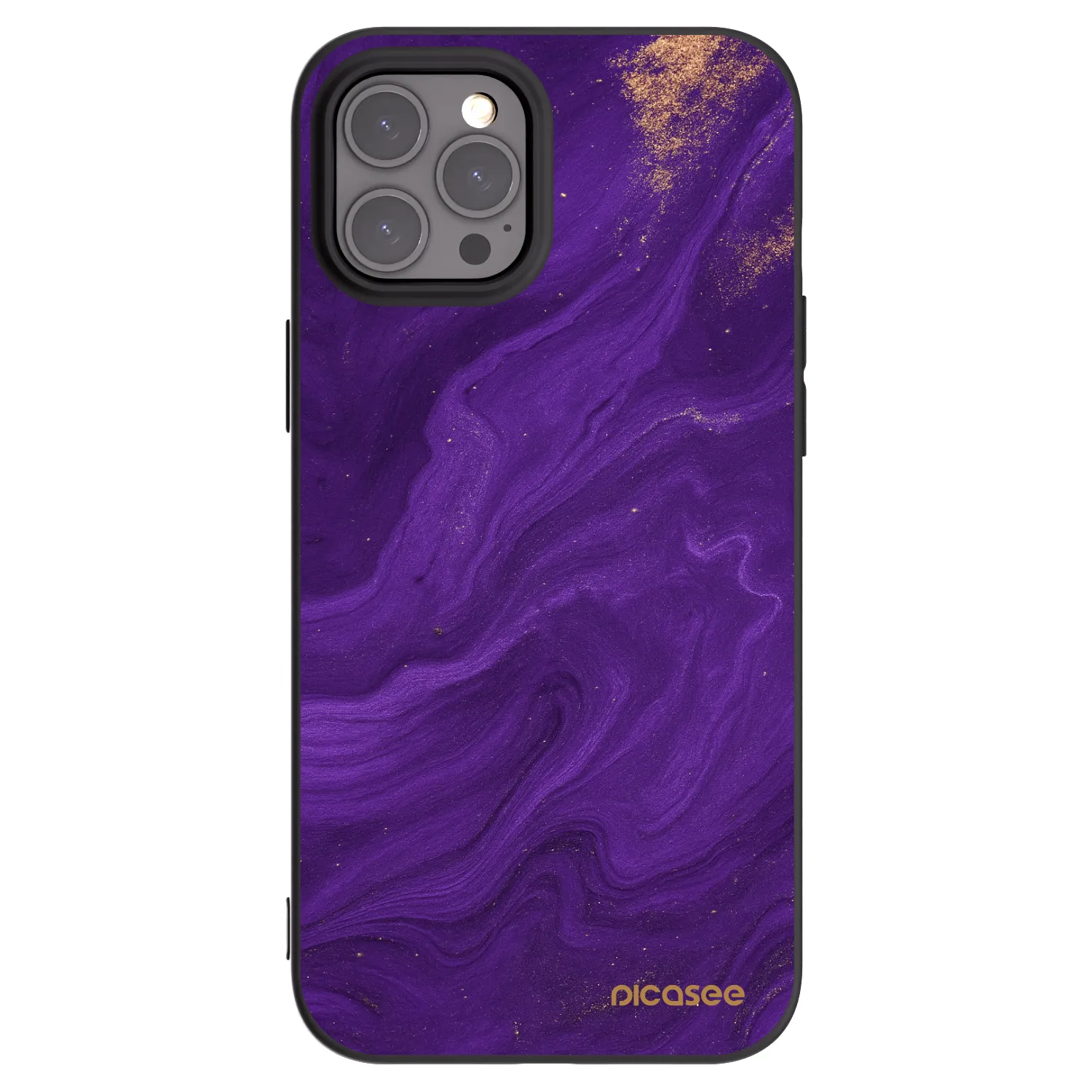 Picasee Apple iPhone 12 Pro Max Hülle - Schwarzes Silikon - Purple