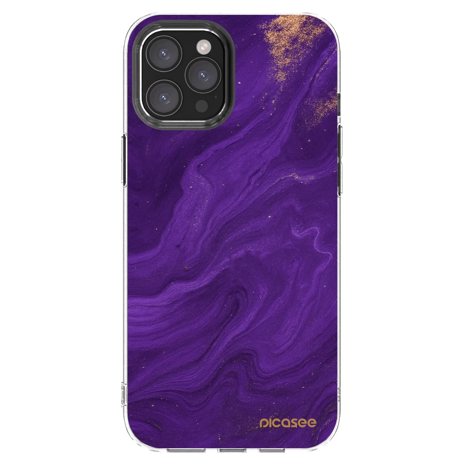 Picasee Apple iPhone 12 Pro Max Hülle - Transparentes Silikon - Purple