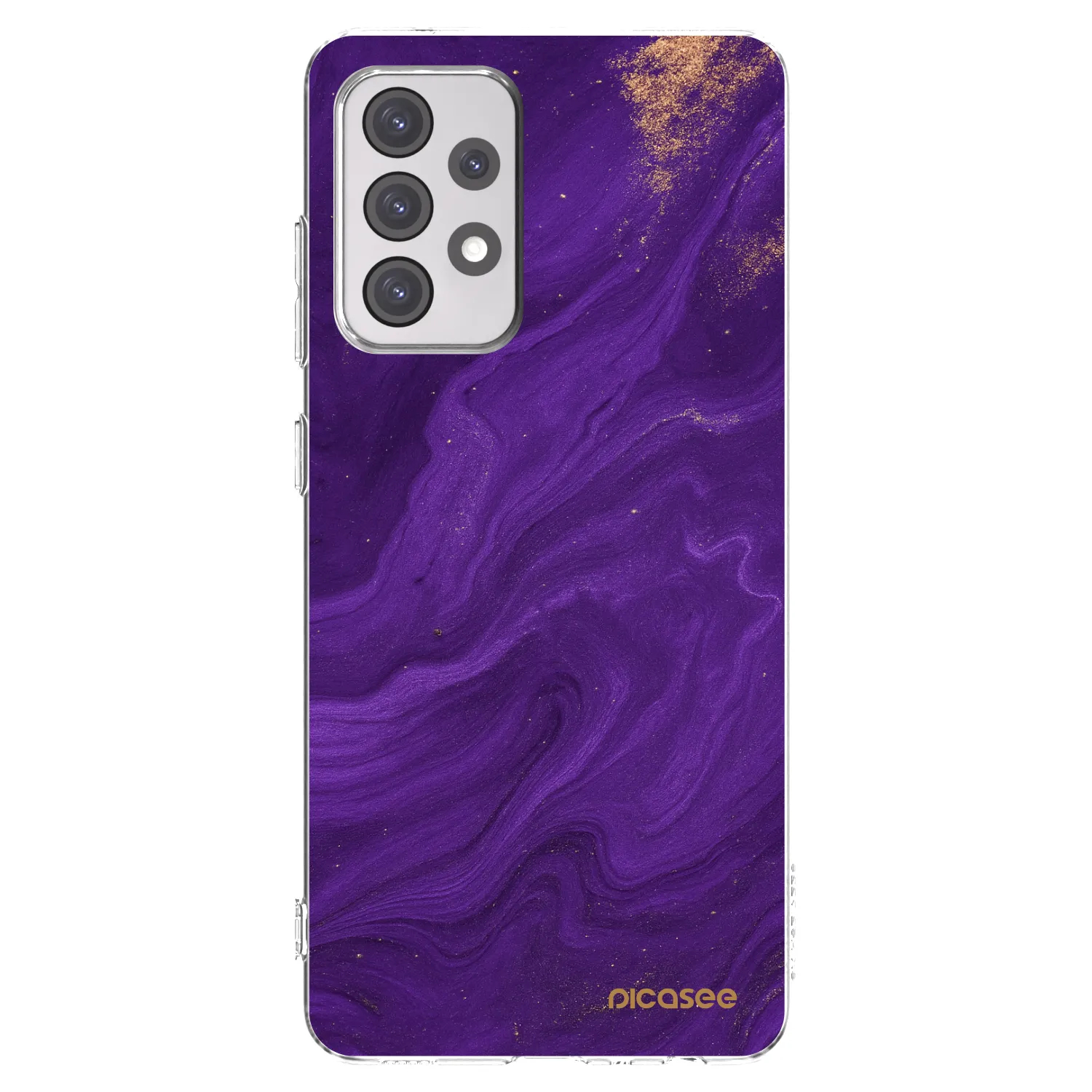 Picasee Samsung Galaxy A52 5G A525F Hülle - Transparentes Silikon - Purple
