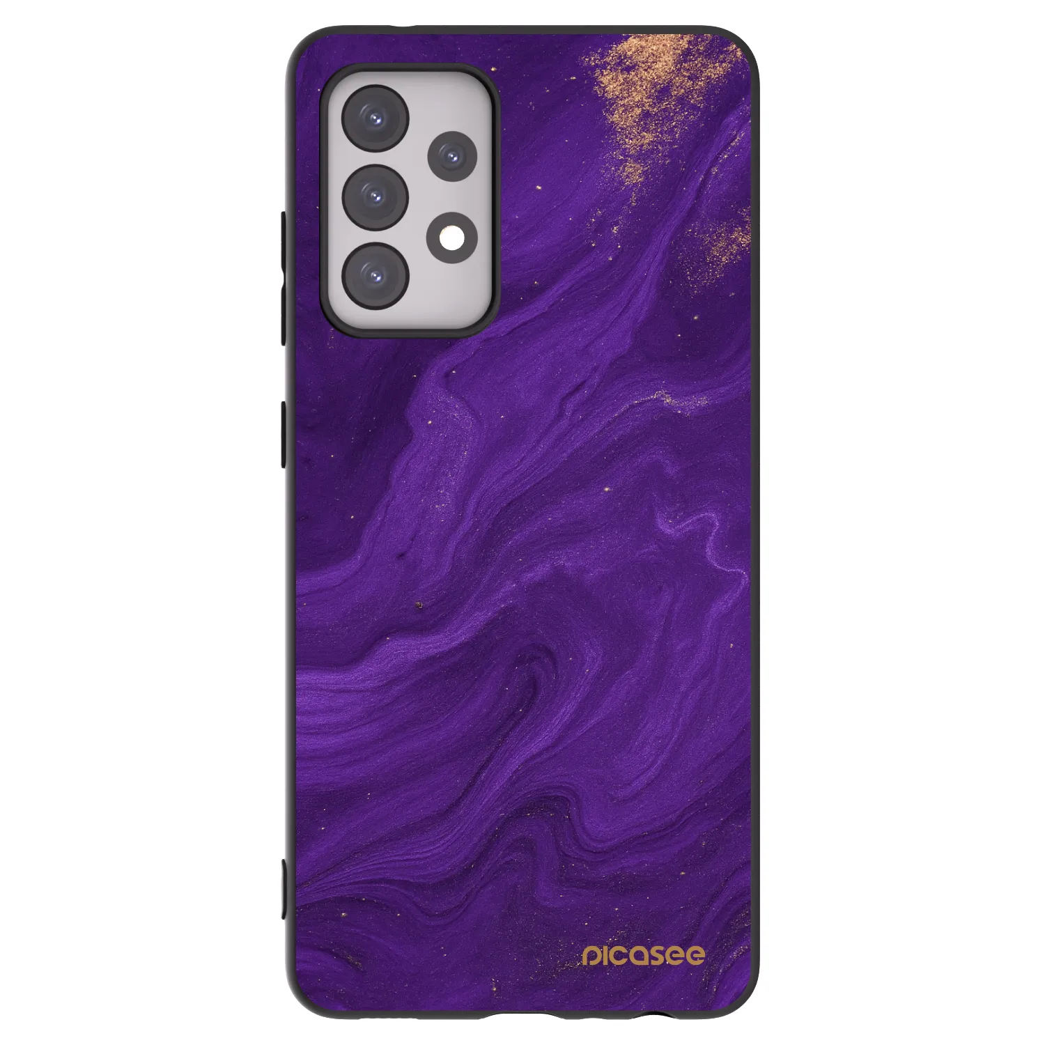 Picasee Samsung Galaxy A52 5G A525F Hülle - Schwarzes Silikon - Purple