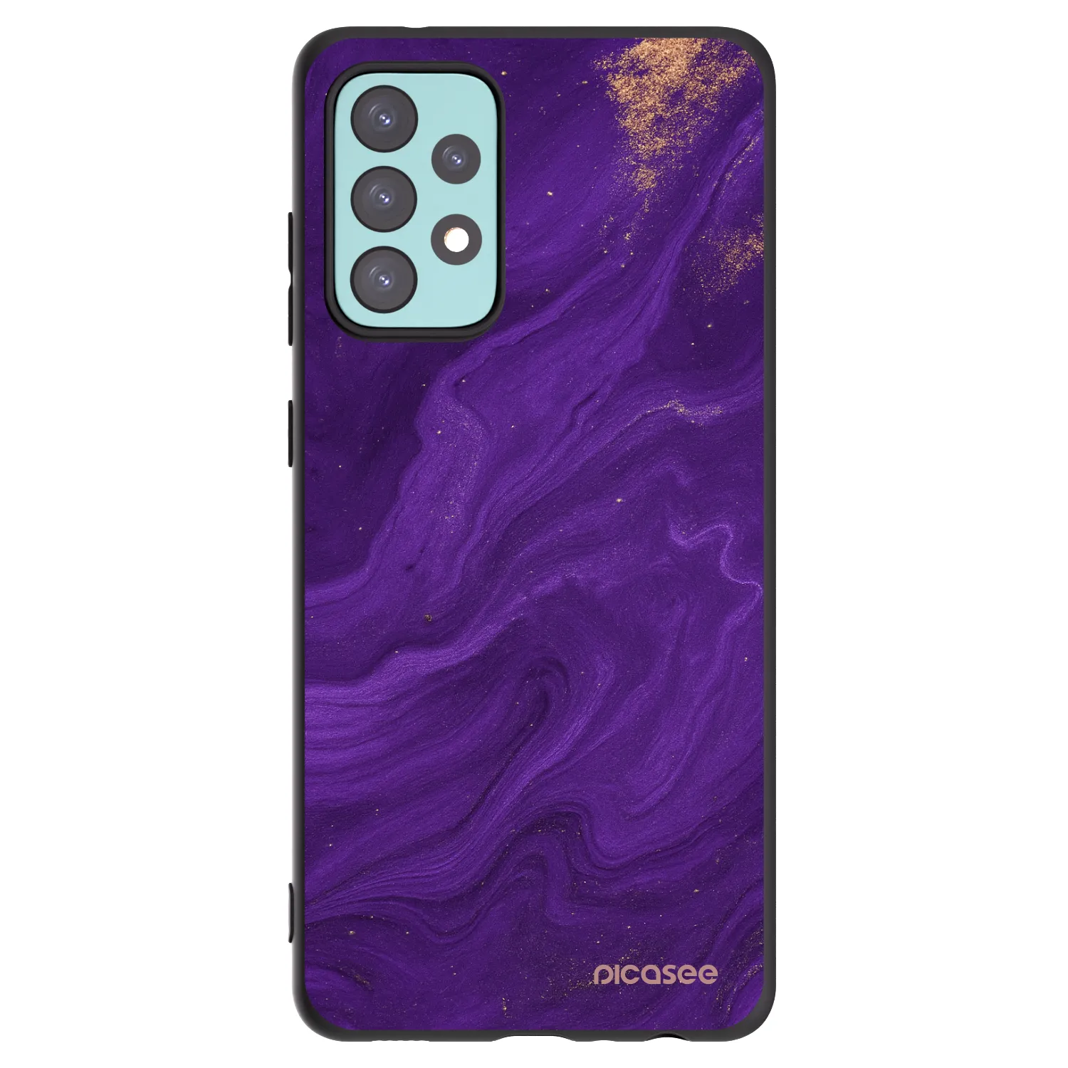 Picasee Samsung Galaxy A72 A725F Hülle - Schwarzes Silikon - Purple