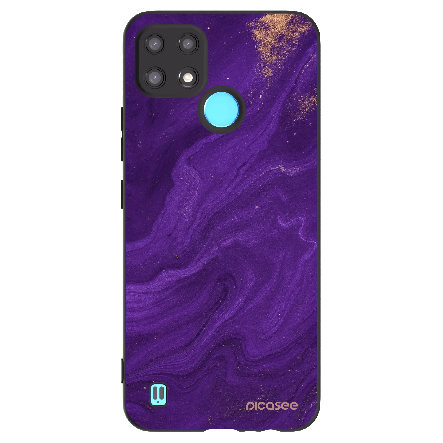 Picasee Realme C21 Hülle - Schwarzes Silikon - Purple