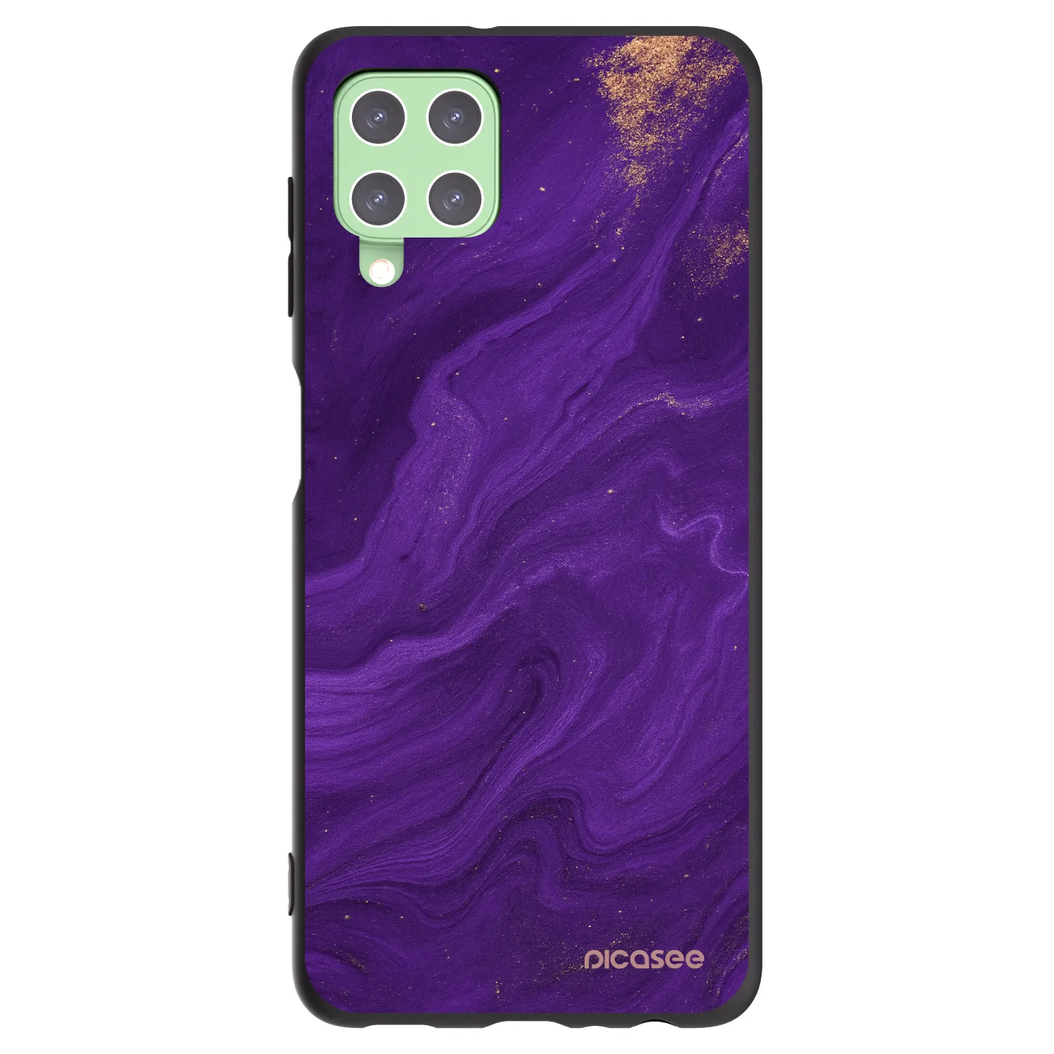Picasee Samsung Galaxy A22 A225F 4G Hülle - Schwarzes Silikon - Purple