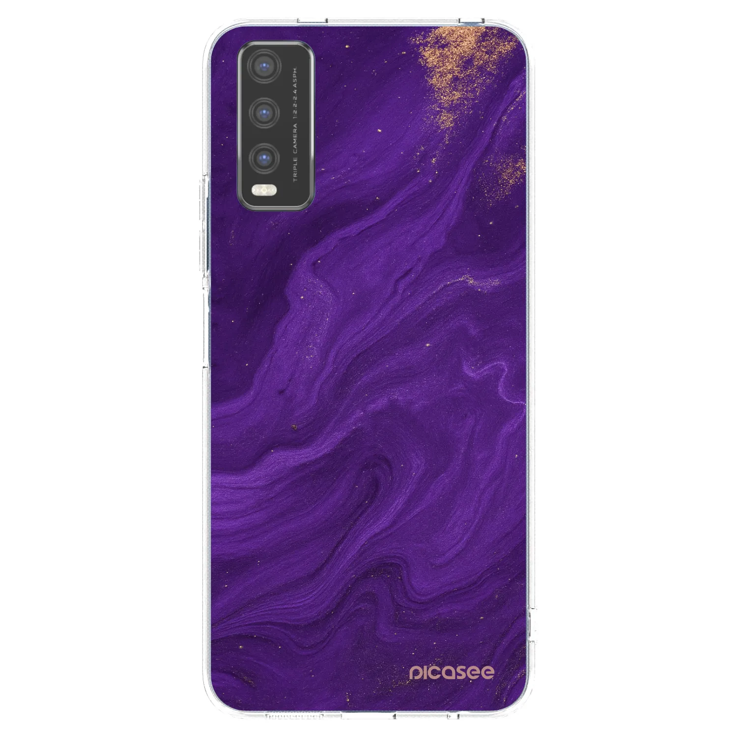 Picasee Vivo Y20s Hülle - Transparentes Silikon - Purple