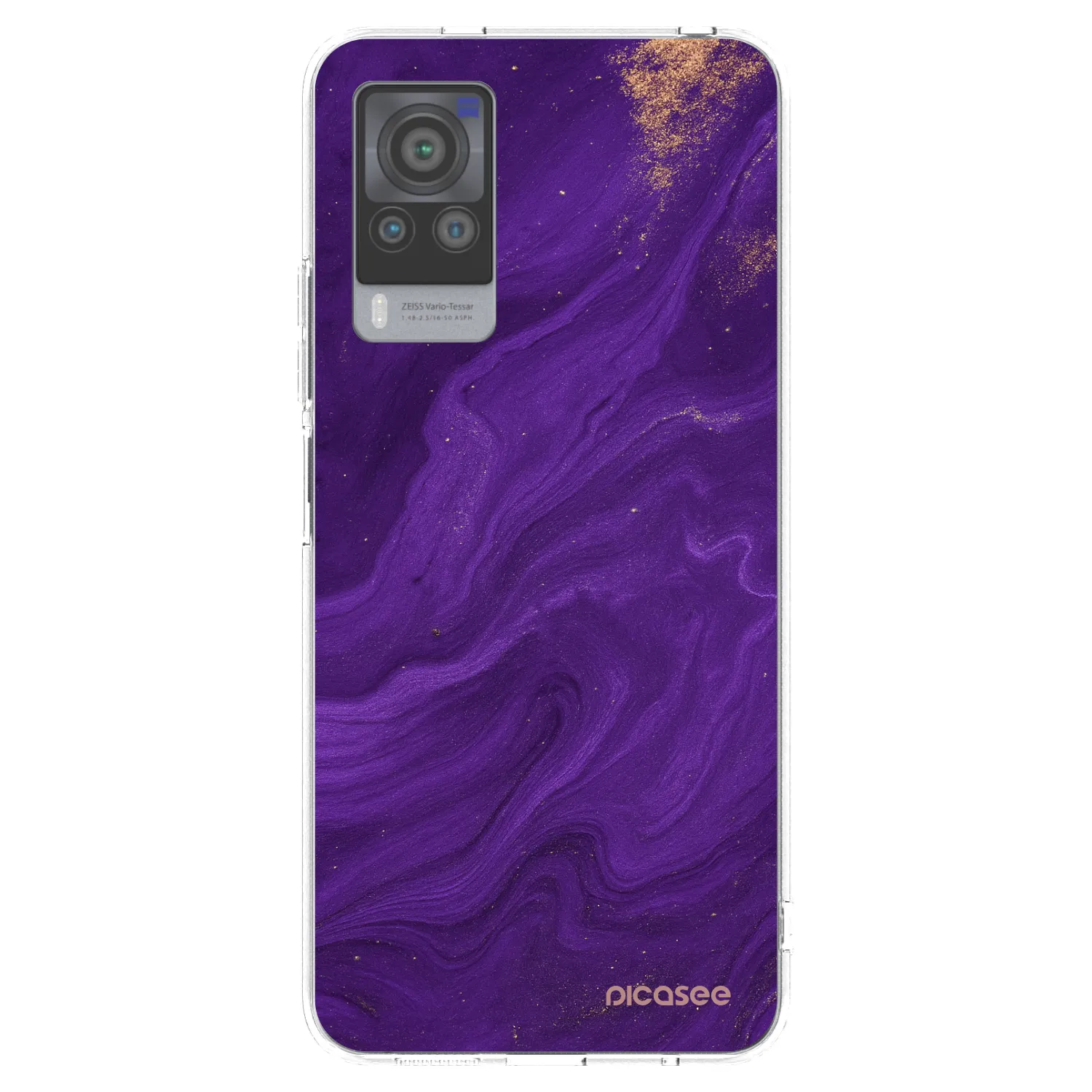 Picasee Vivo X60 Pro 5G Hülle - Transparentes Silikon - Purple