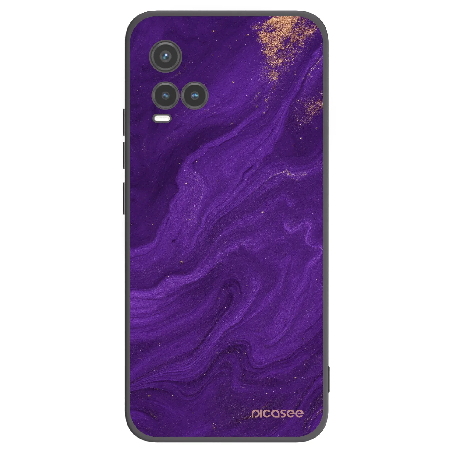 Picasee Vivo Y33s Hülle - Schwarzes Silikon - Purple