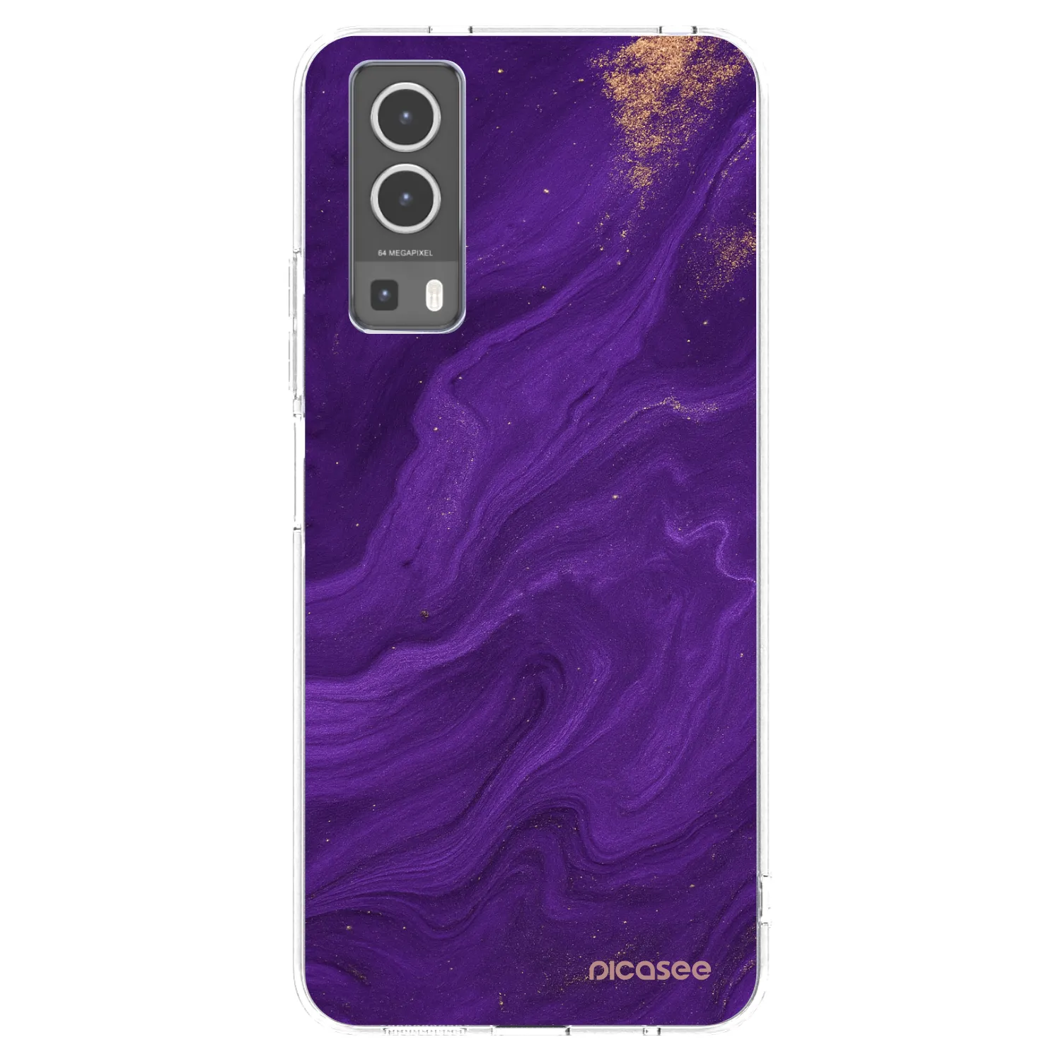 Picasee Vivo Y72 5G Hülle - Transparentes Silikon - Purple