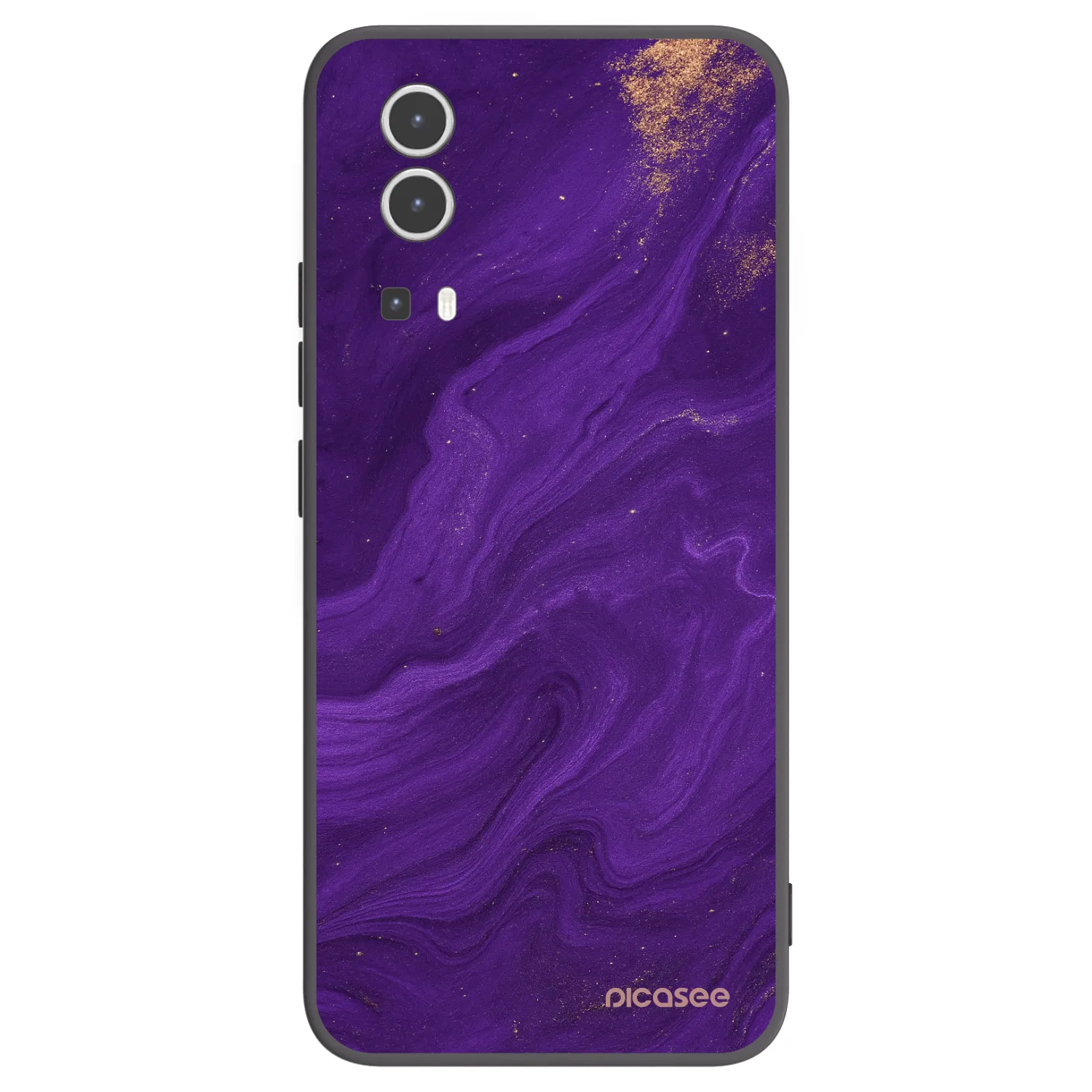 Picasee Vivo Y72 5G Hülle - Schwarzes Silikon - Purple