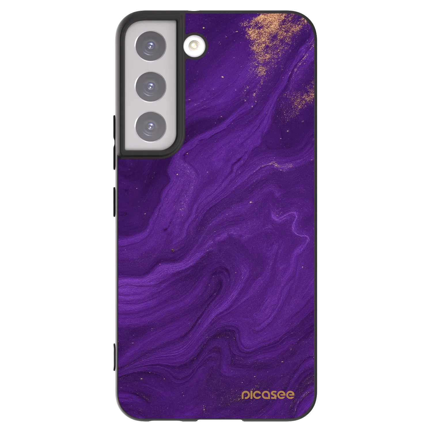 Picasee Samsung Galaxy S22 5G Hülle - Schwarzes Silikon - Purple