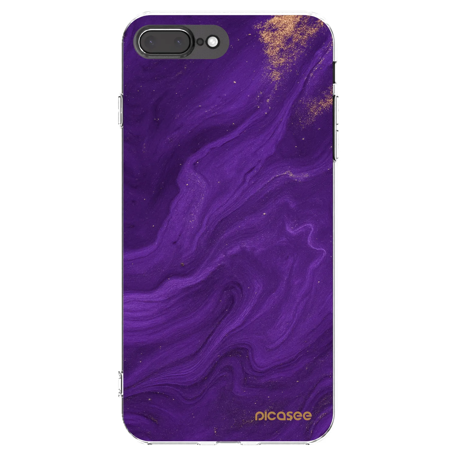 Picasee Apple iPhone 7 Plus Hülle - Transparentes Silikon - Purple