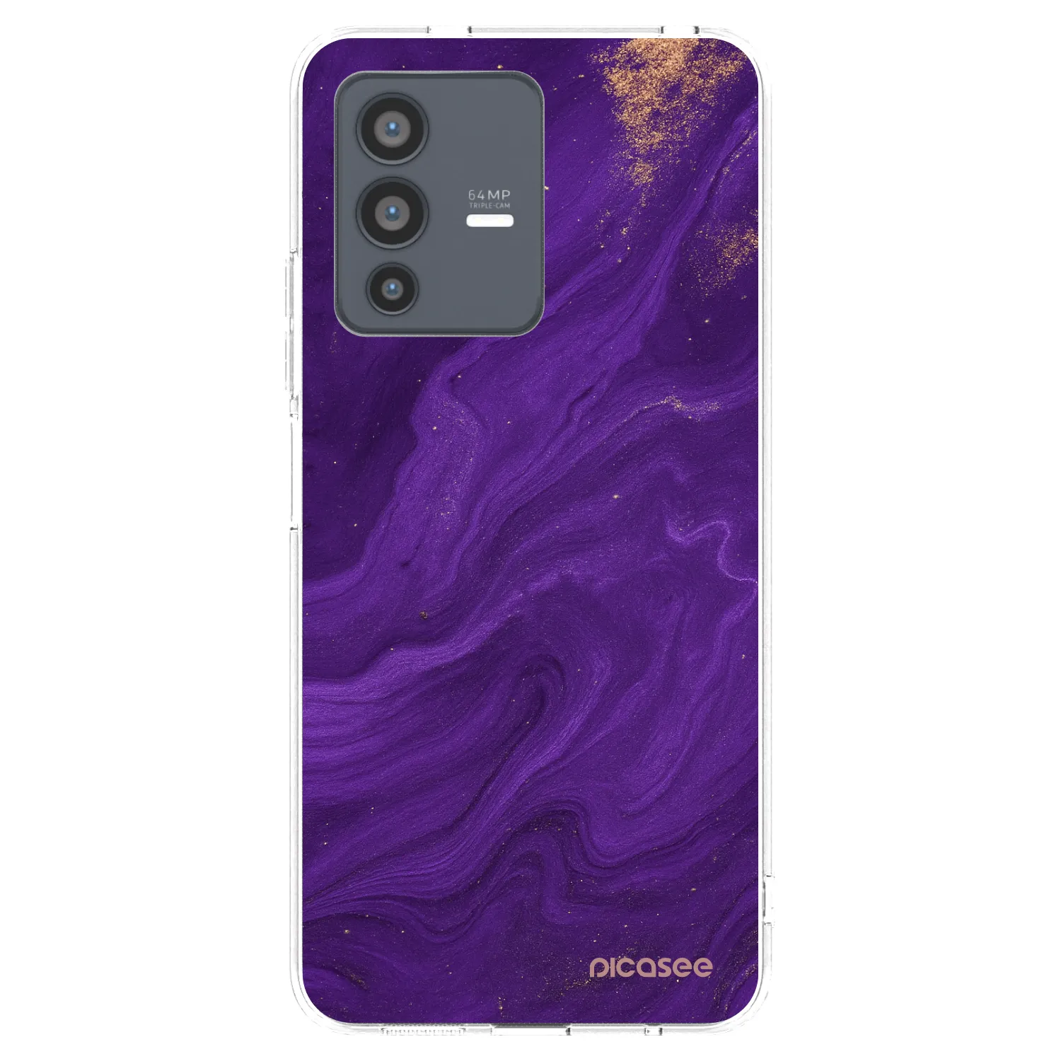 Picasee Vivo V23 5G Hülle - Transparentes Silikon - Purple