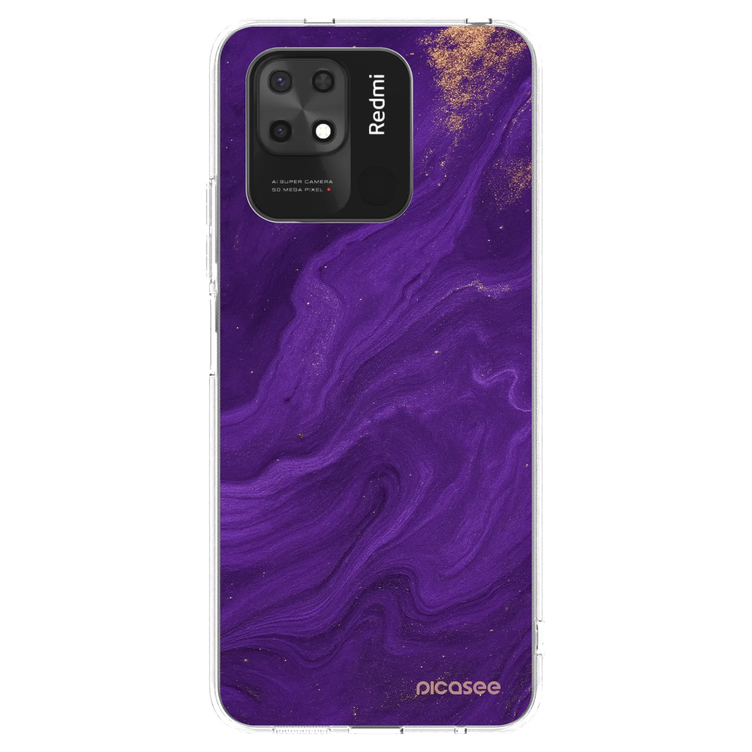 Picasee Xiaomi Redmi 10C Hülle - Transparentes Silikon - Purple