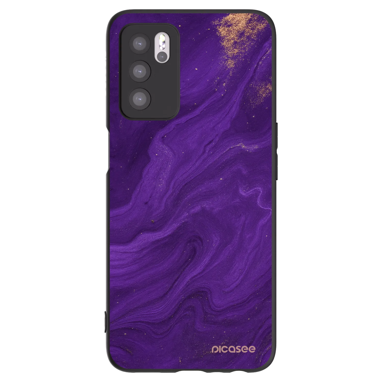 Picasee OPPO A16s Hülle - Schwarzes Silikon - Purple