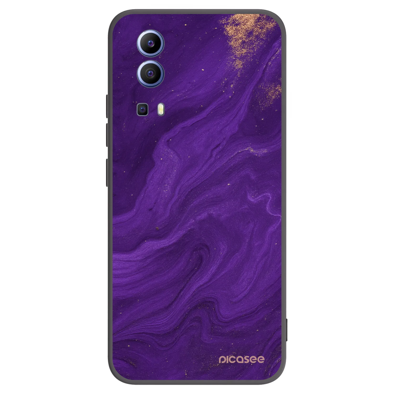 Picasee Vivo Y52 5G Hülle - Schwarzes Silikon - Purple