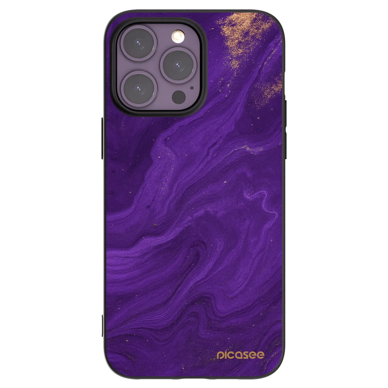 Picasee Apple iPhone 14 Pro Max Hülle - Schwarzes Silikon - Purple