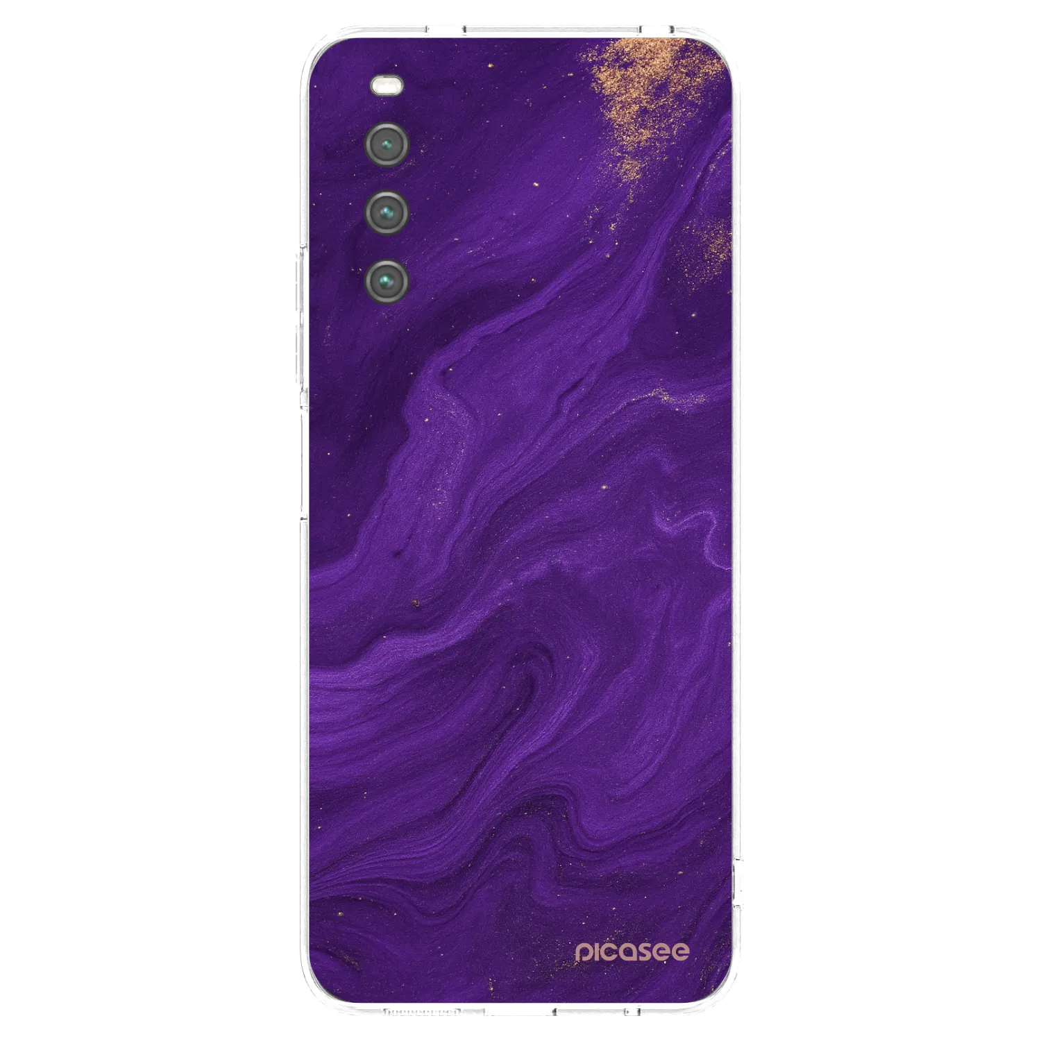 Picasee Sony Xperia 10 IV 5G Hülle - Transparentes Silikon - Purple