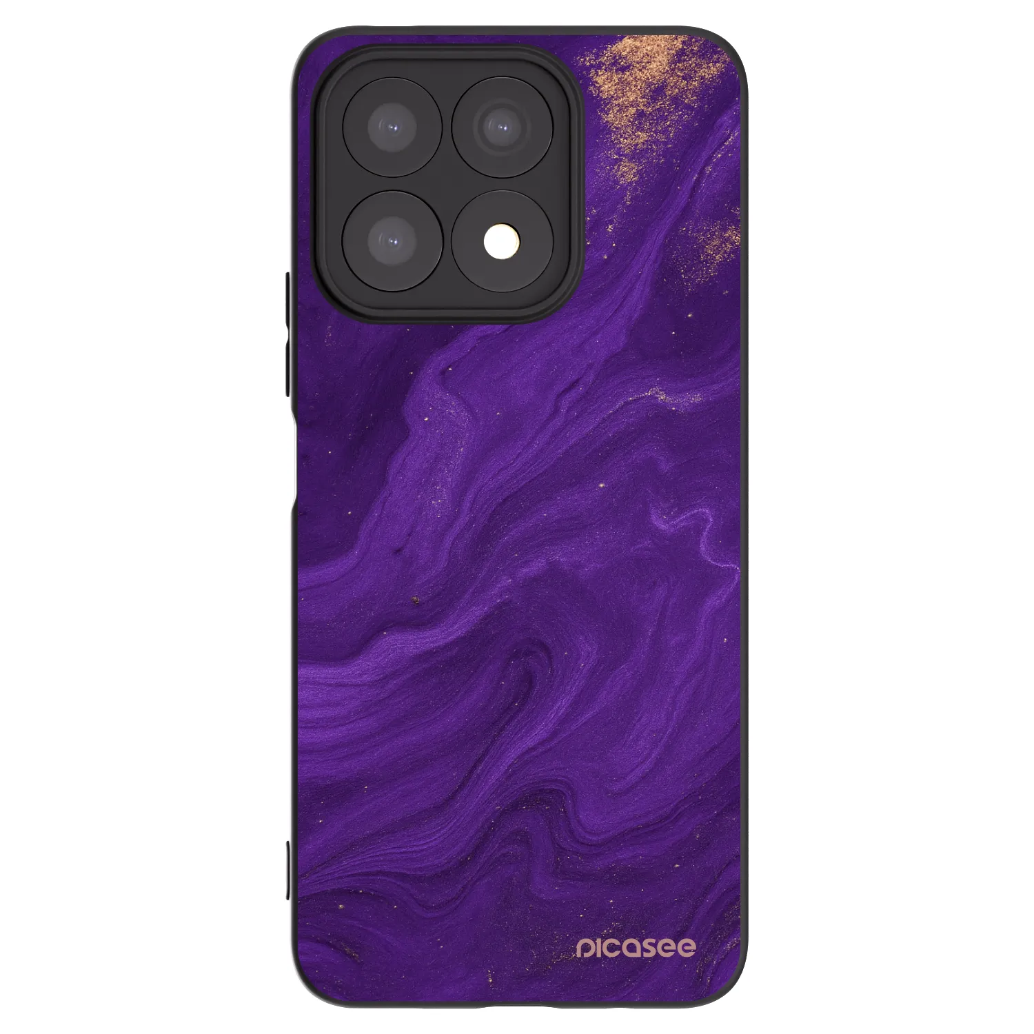 Picasee Honor X8a Hülle - Schwarzes Silikon - Purple